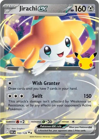 102/128 Jirachi EX - Celebration 30th