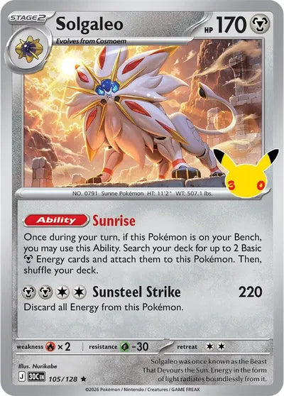 105/128 Solgaleo - Celebration 30th