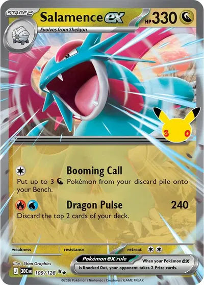 109/128 Salamence EX - Celebration 30th