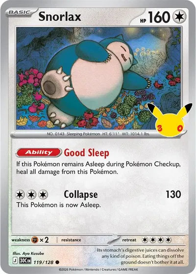 119/128 Snorlax - Celebration 30th