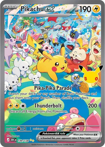 149/128 Pikachu EX - Celebration 30th