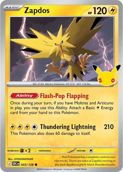 055/128 Zapdos - Celeration 30th