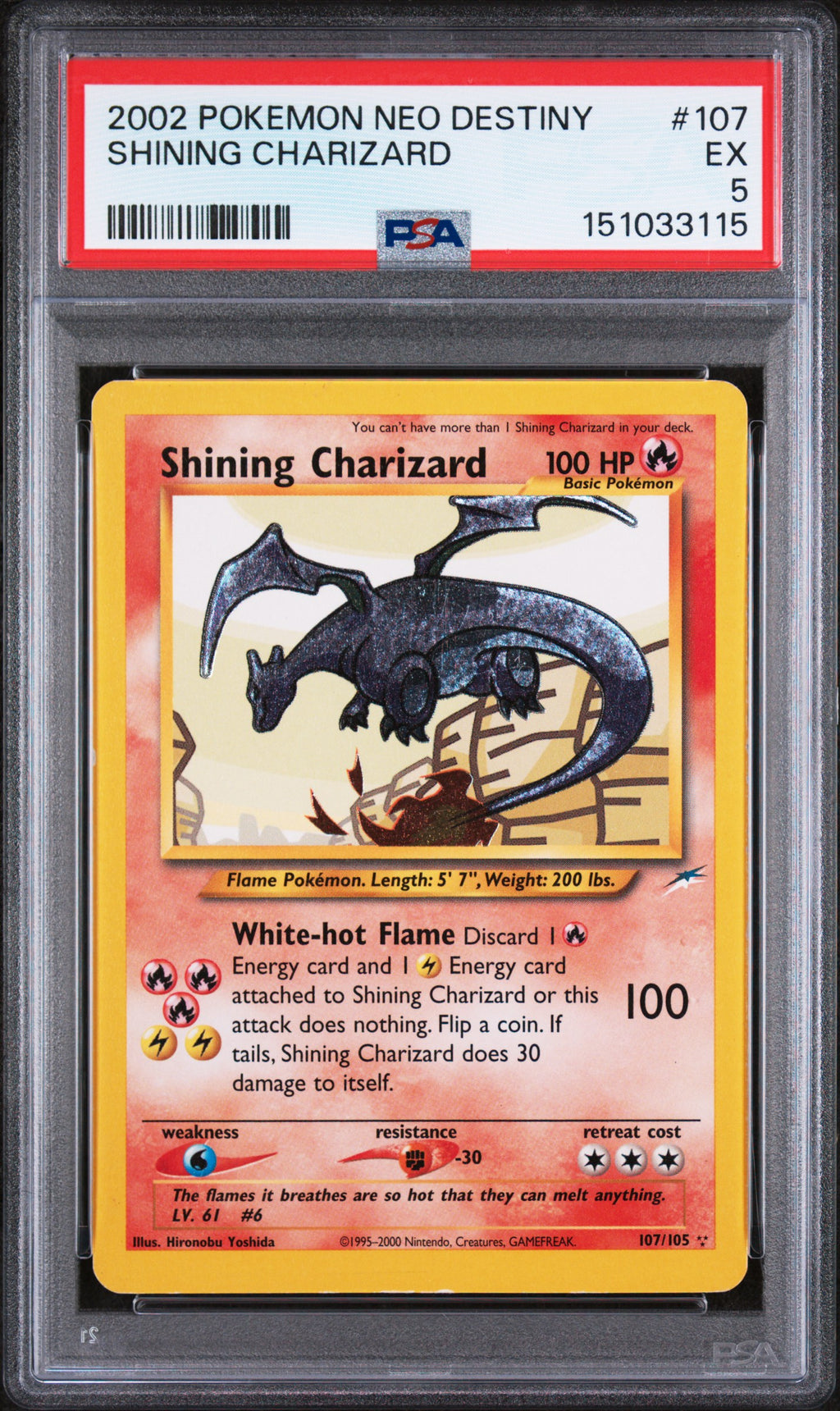 Shining Charizard 107 Unlimited Neo Destiny PSA 5