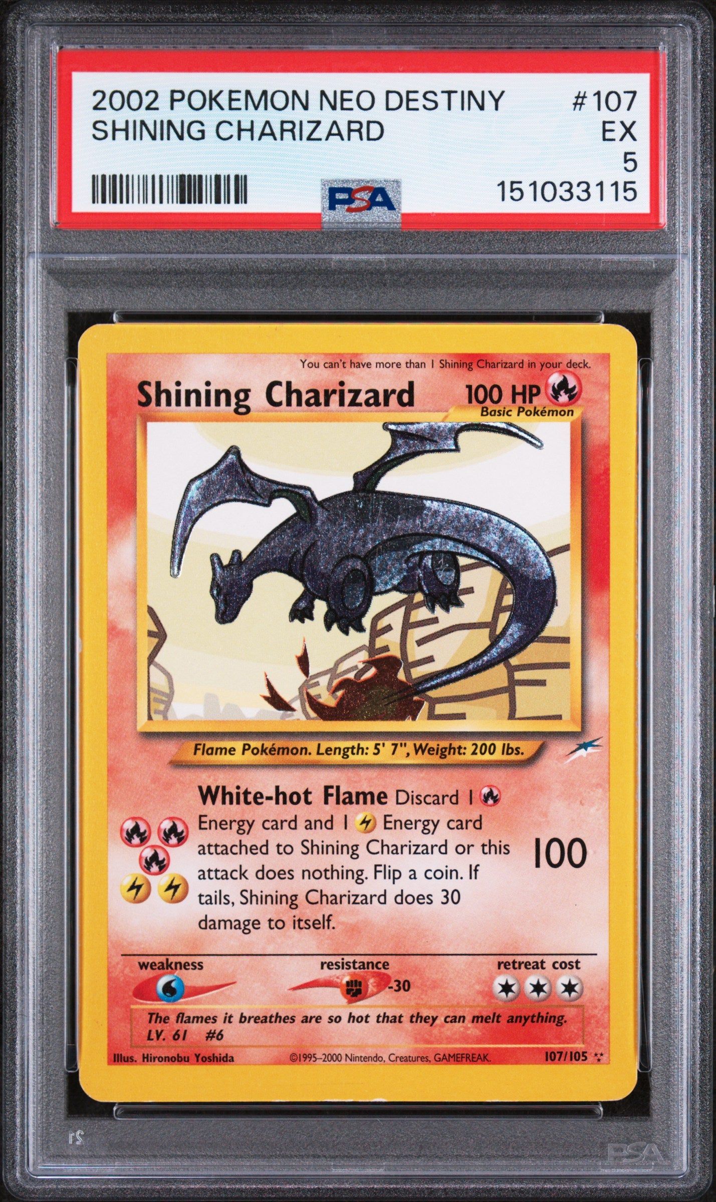 Shining Charizard 107 Unlimited Neo Destiny PSA 5