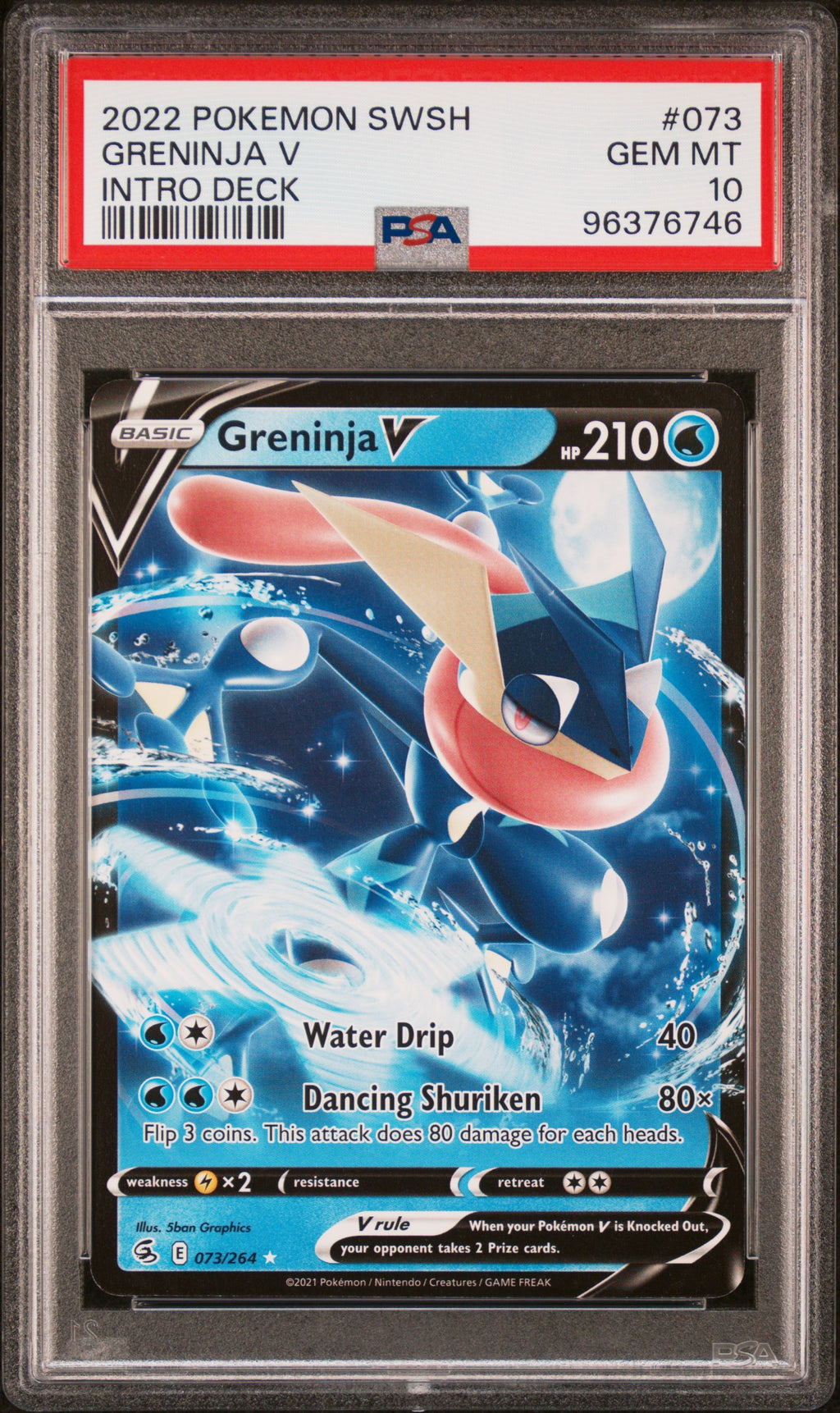 Greninja V 073 Intro Deck Non-Holo Exclusive PSA 10
