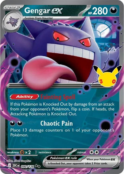 090/128 Gengar EX - Celebration 30th