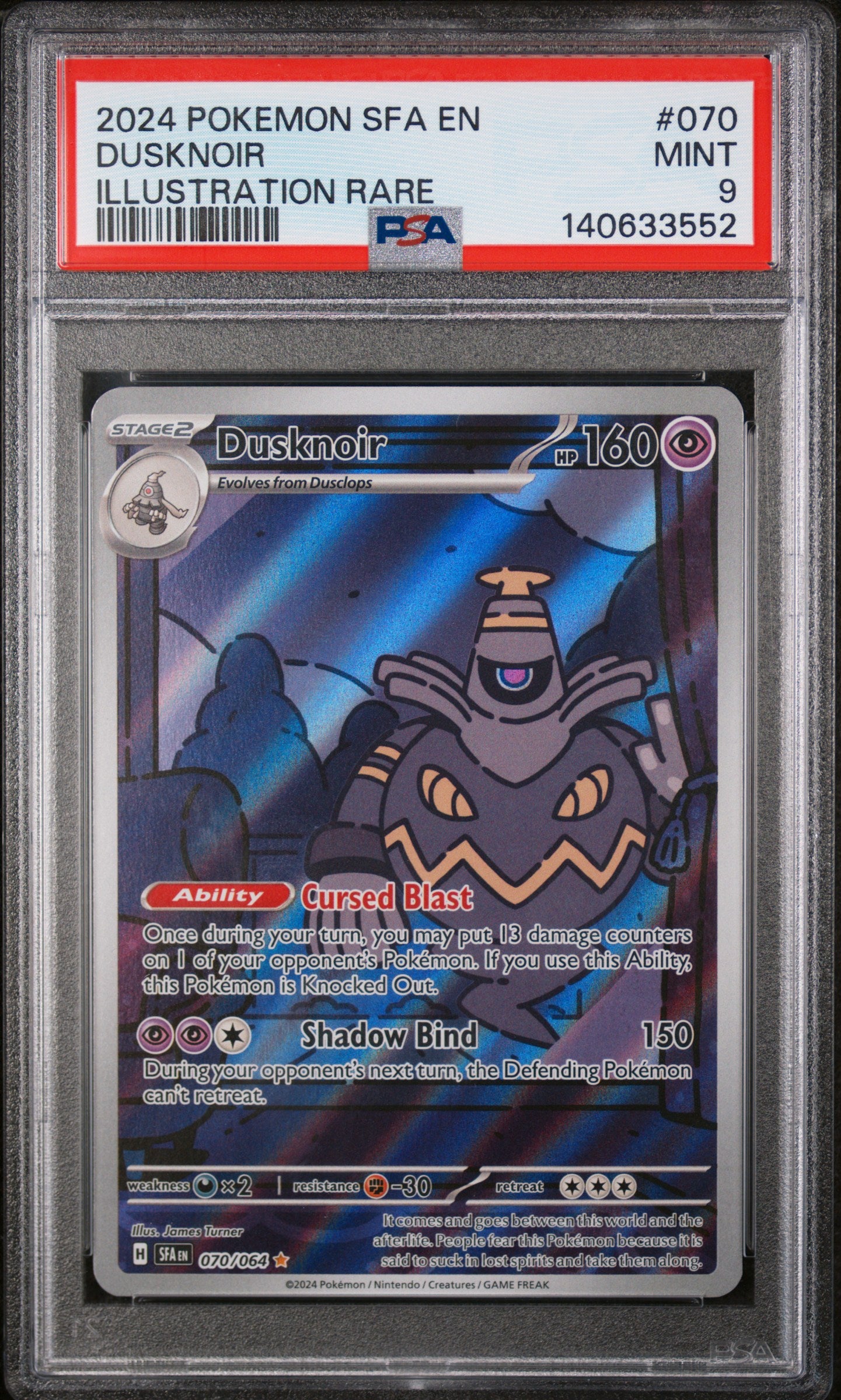 Dusknoir 070 Illustration Rare Shrouded Fable PSA 9