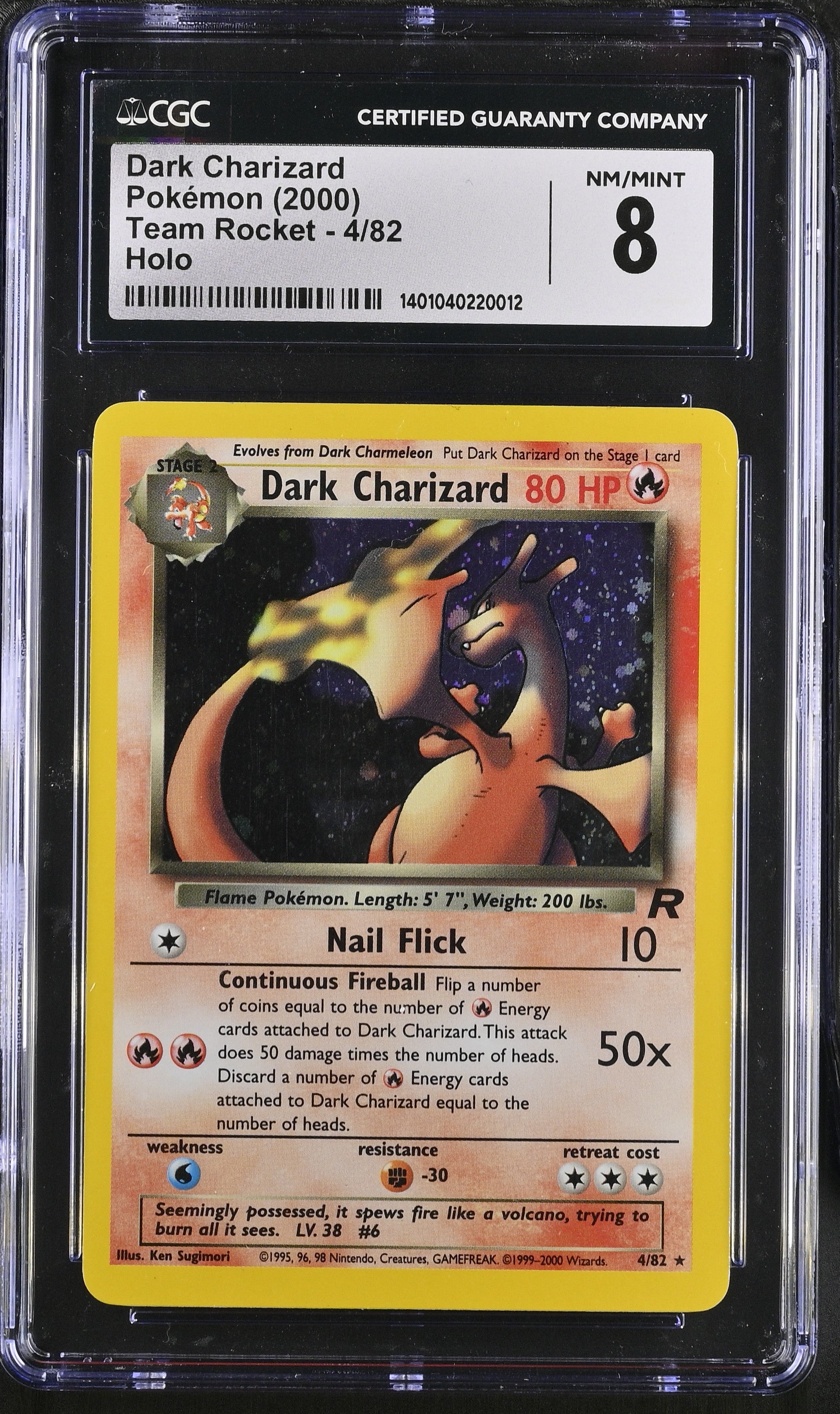 Dark Charizard 482 Holo Team Rocket - CGC 8