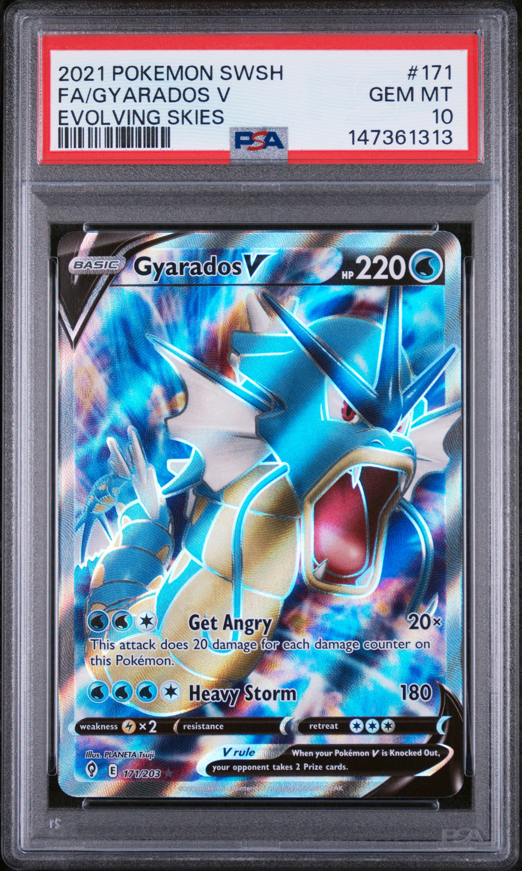 Gyarados V 171 Full Art PSA 10 - Evolving Skies