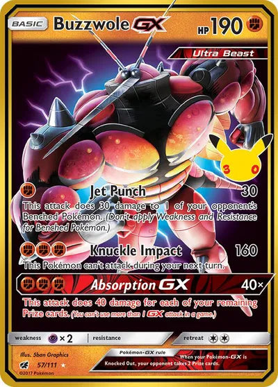57/111 Buzzwole GX - Celebration 30th