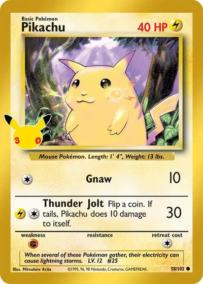 58/102 Pikachu - Celebration 30th