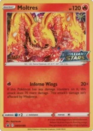 SWSH185 Moltres (Staff) - SWSH Black Star Promo