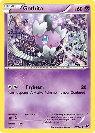 32/124 Gothita Reverse Holo - Fates Collide