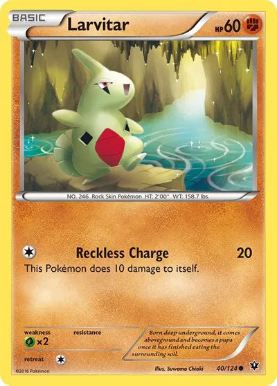 40/124 Larvitar Reverse Holo - Fates Collide