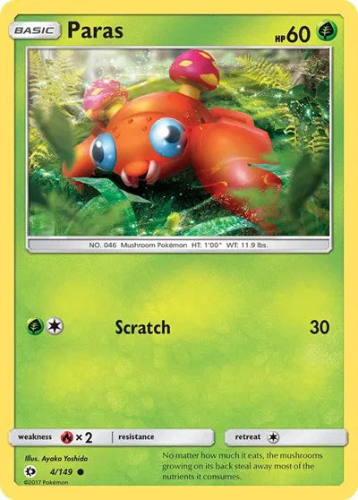 4/149 Paras Reverse Holo - Sun & Moon Base Set