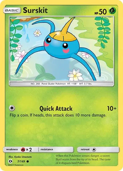 7/149 Surskit Reverse Holo - Sun & Moon Base Set