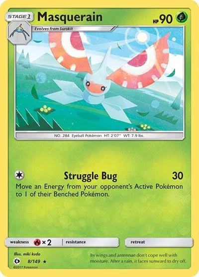 8/149 Masquerain Reverse Holo - Sun & Moon Base Set