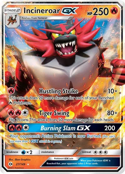 27/149 Incineroar GX - Sun & Moon Base Set