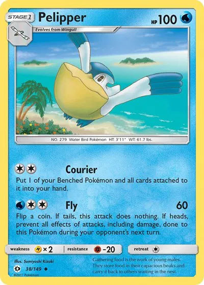 38/149 Pelipper Reverse Holo - Sun & Moon Base Set