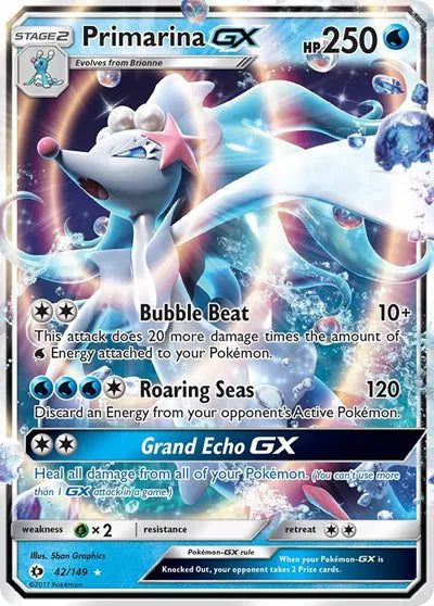 42/149 Primarina GX - Sun & Moon Base Set