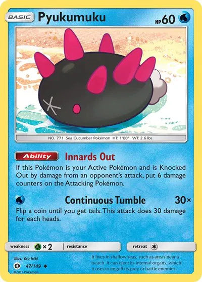 47/149 Pyukumuku Reverse Holo - Sun & Moon Base Set