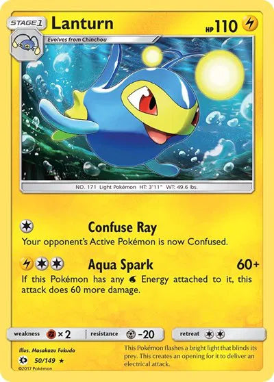 50/149 Lanturn Reverse Holo - Sun & Moon Base Set
