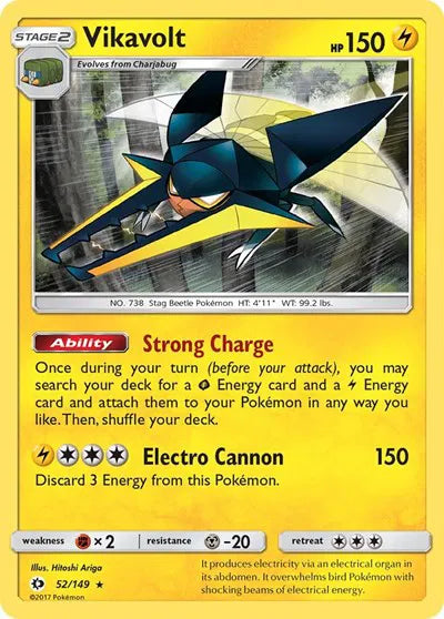 52/149 Vikavolt Holofoil - Sun & Moon Base Set