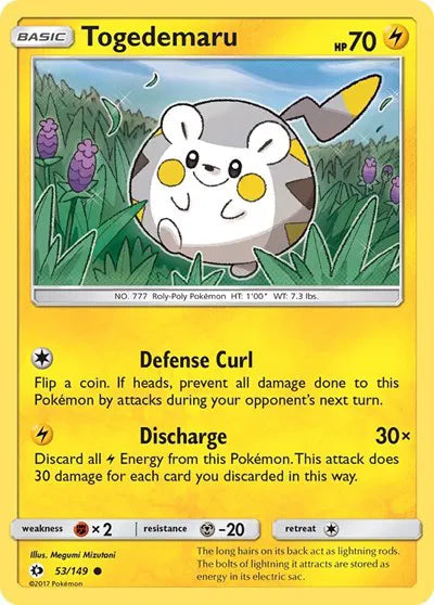 53/149 Togedemaru Reverse Holo - Sun & Moon Base Set