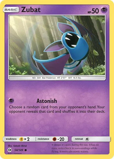 54/149 Zubat Reverse Holo - Sun & Moon Base Set