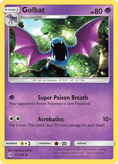 55/149 Golbat Reverse Holo - Sun & Moon Base Set