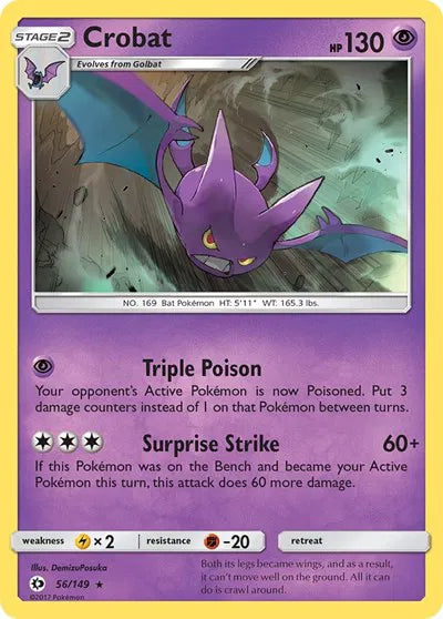 56/149 Crobat Reverse Holo - Sun & Moon Base Set