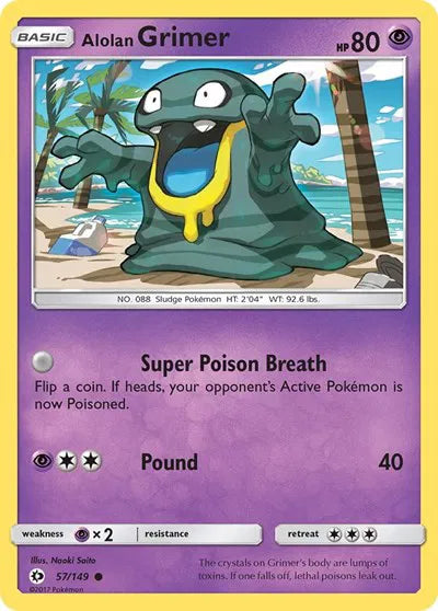 57/149 Grimer Reverse Holo - Sun & Moon Base Set