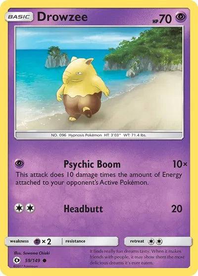 59/149 Drowzee Reverse Holo - Sun & Moon Base Set