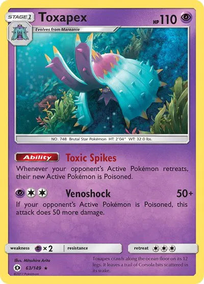63/149 Toxapex Holofoil - Sun & Moon Base Set