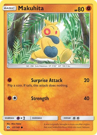 67/149 Makuhita Reverse Holo - Sun & Moon Base Set
