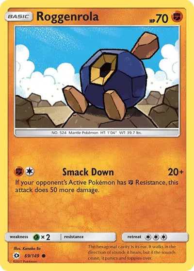 69/149 Roggenrola Reverse Holo - Sun & Moon Base Set