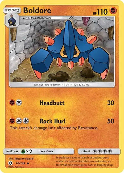 70/149 Boldore Reverse Holo - Sun & Moon Base Set