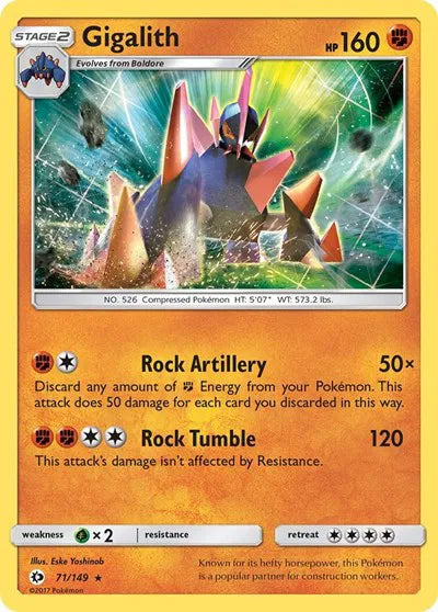 71/149 Gigalith Reverse Holo - Sun & Moon Base Set