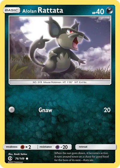 76/149 Alolan Rattata Reverse Holo - Sun & Moon Base Set