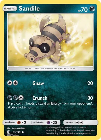 83/149 Sandile Reverse Holo - Sun & Moon Base Set
