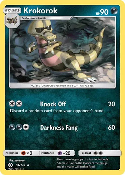84/149 Krokorok Reverse Holo - Sun & Moon Base Set
