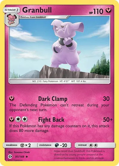 91/149 Granbull Reverse Holo - Sun & Moon Base Set
