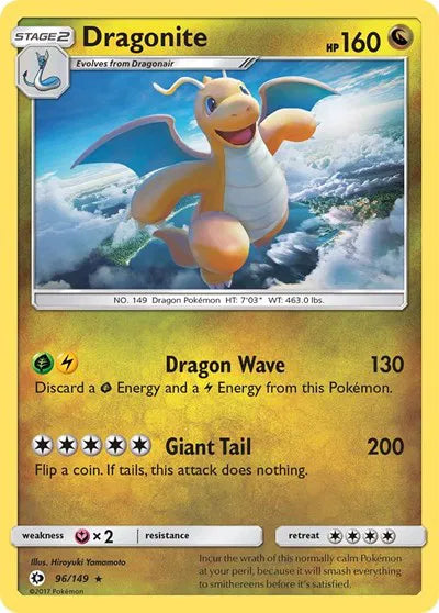 96/149 Dragonite Holofoil - Sun & Moon Base Set