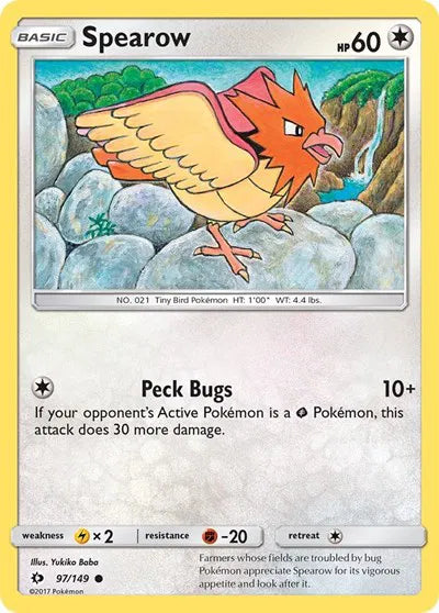 97/149 Spearow Reverse Holo - Sun & Moon Base Set