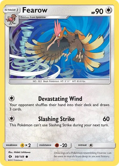 98/149 Fearow Reverse Holo - Sun & Moon Base Set
