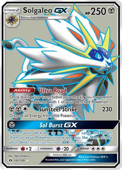 143/149 Solgaleo GX - Sun & Moon Base Set