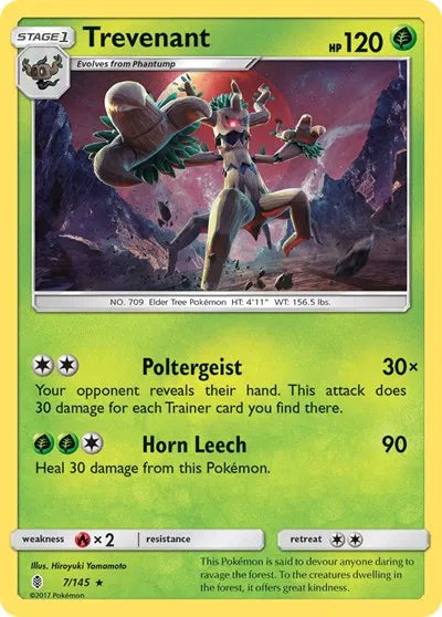 7/145 Trevenant Reverse Holo - Guardians Rising