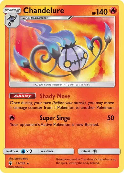 13/145 Chandelure Holofoil - Guardians Rising