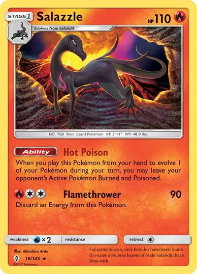 16/145 Salazzle Reverse Holo - Guardians Rising