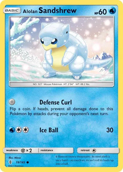 19/145 Alolan Sandshrew Reverse Holo - Guardians Rising